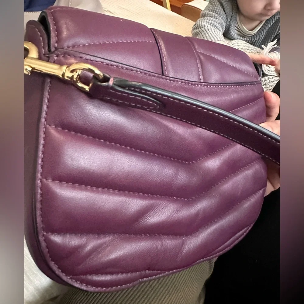 Coach C2803 Georgie Saddle Bag With Quilting Boysenberry - Picture 6 of 8